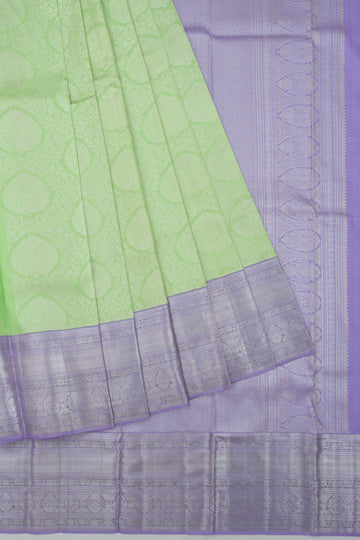 Parrot Green Kanchipuram Silk Saree