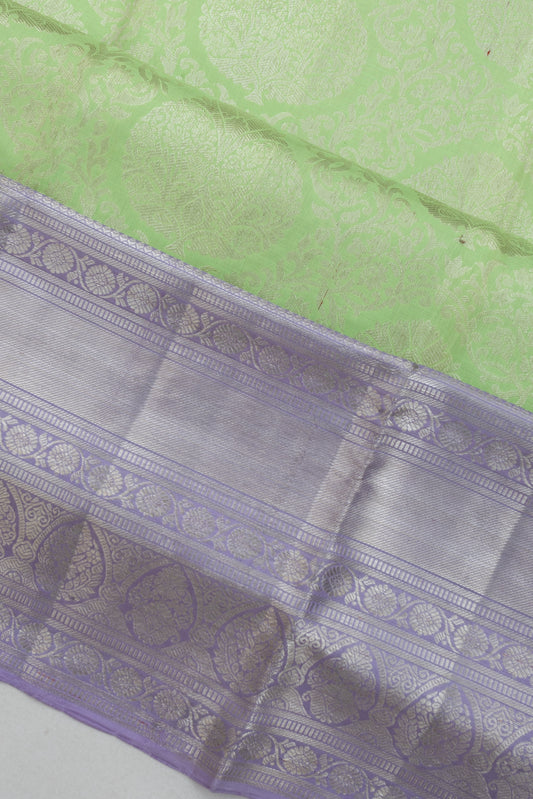 Parrot Green Kanchipuram Silk Saree