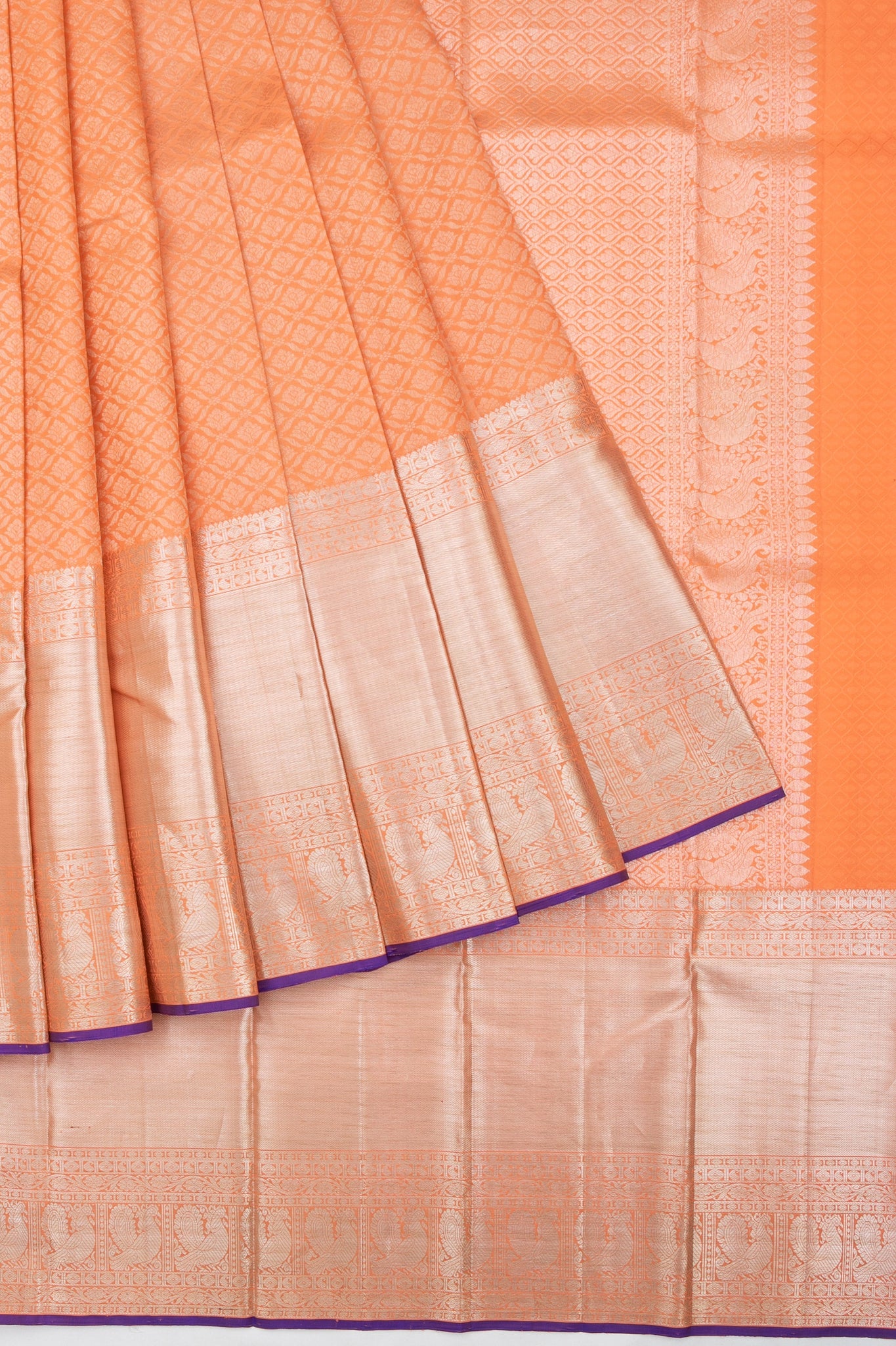 Peach Kanchipuram Silk Saree