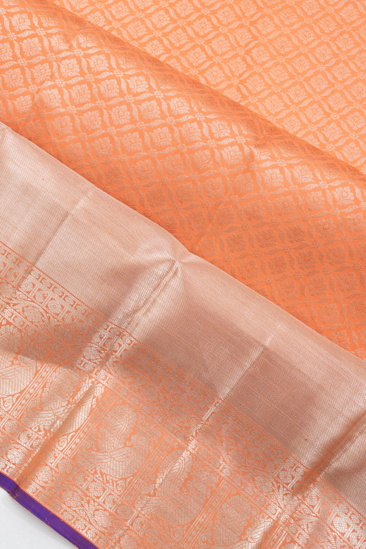 Peach Kanchipuram Silk Saree