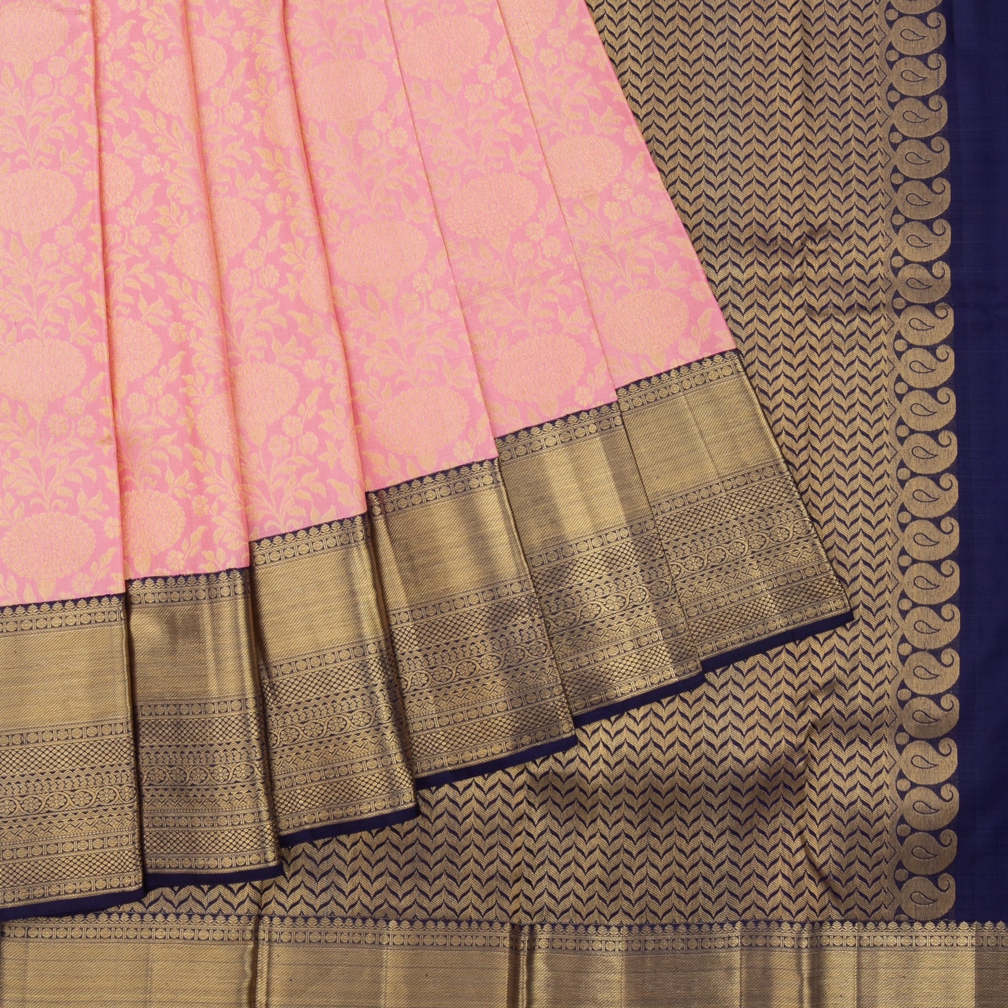 Peach Kanchipuram Silk Saree