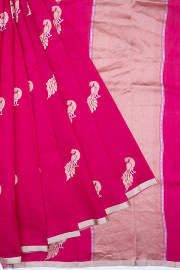 Pink Chiniya Silk Saree