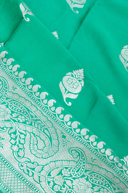 Parrot Green Mashru Silk Saree