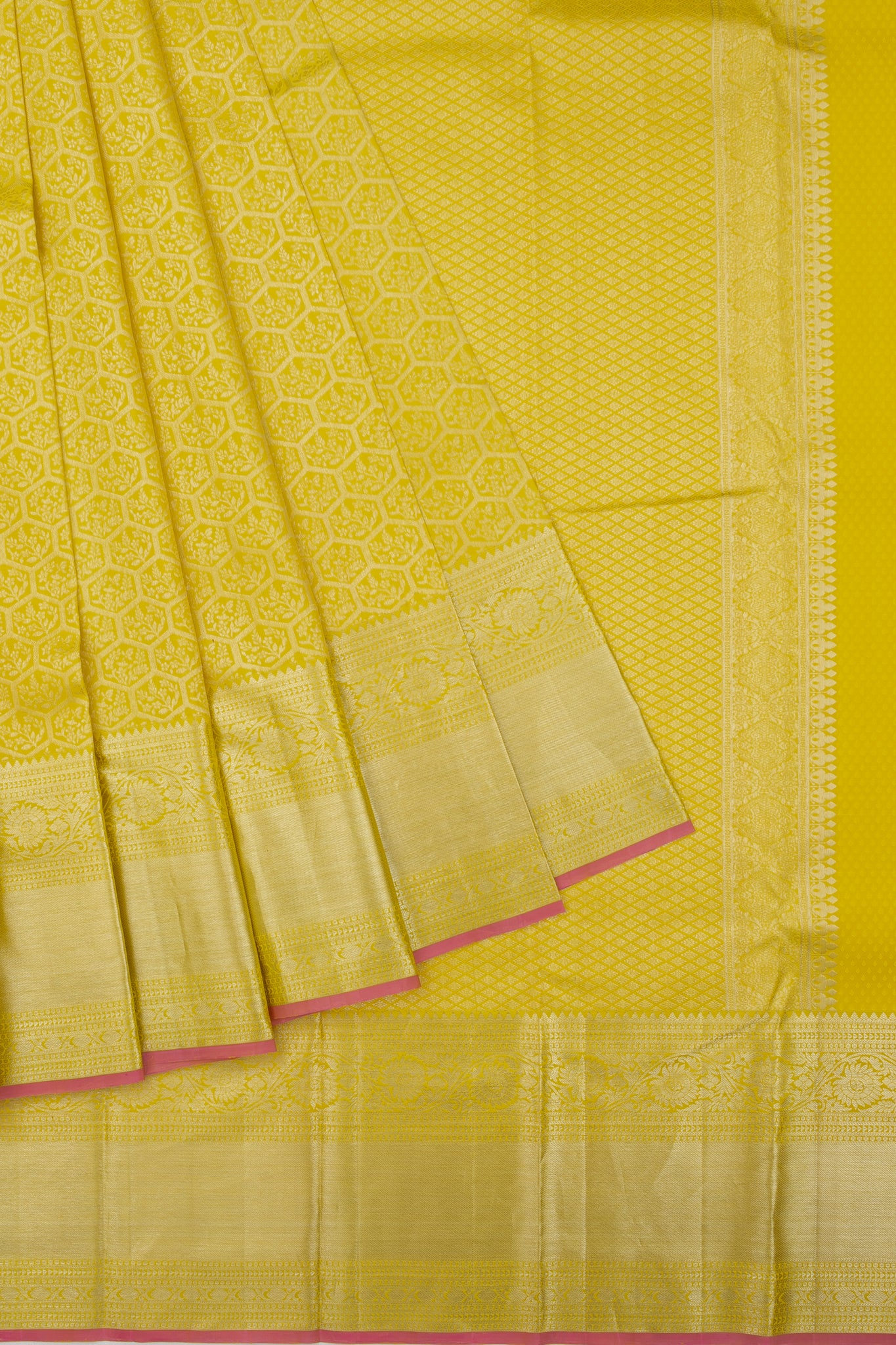 Yellow Kanchipuram Silk Saree