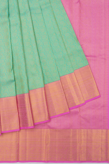 Sea Green Kanchipuram Silk Saree