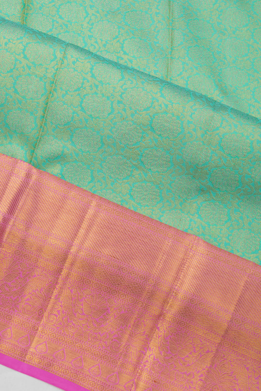 Sea Green Kanchipuram Silk Saree