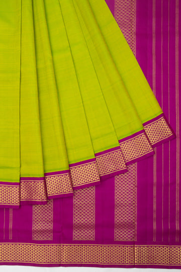 Parrot Green Kanchipuram Silk Saree