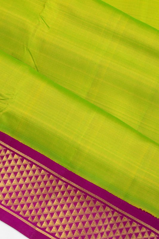 Parrot Green Kanchipuram Silk Saree