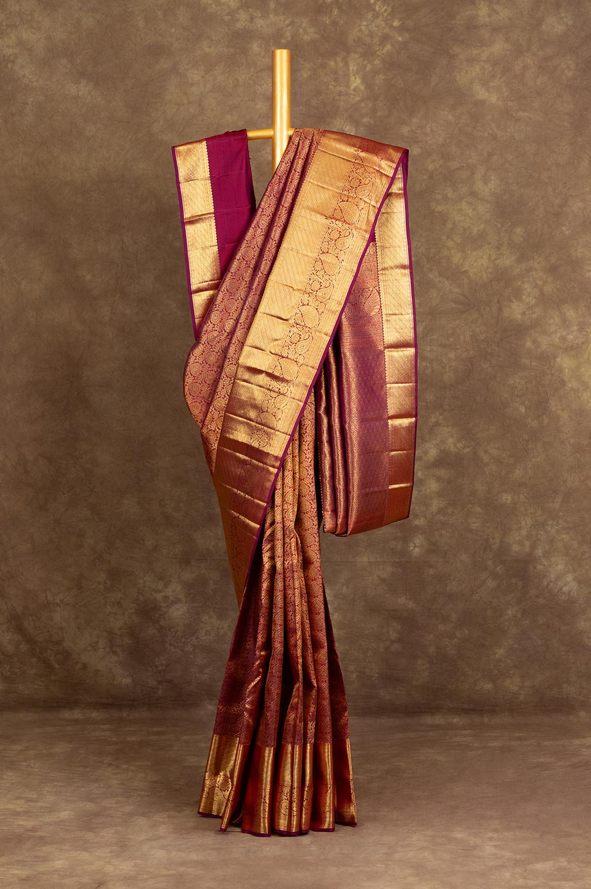 Maroon Kanchipuram Silk Saree