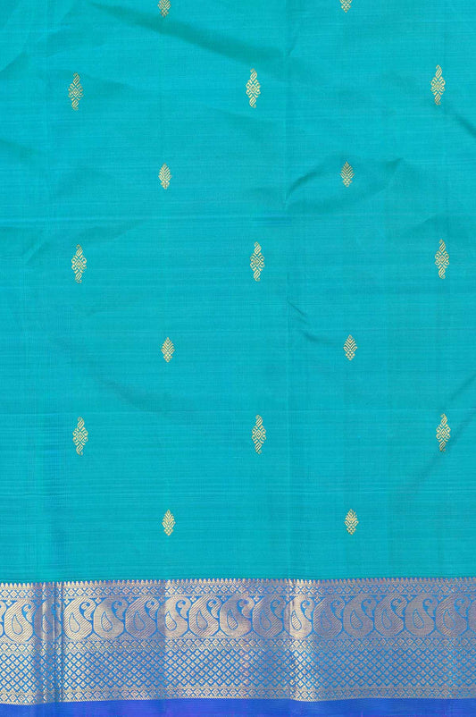 Sea green Kanchipuram Silk Saree