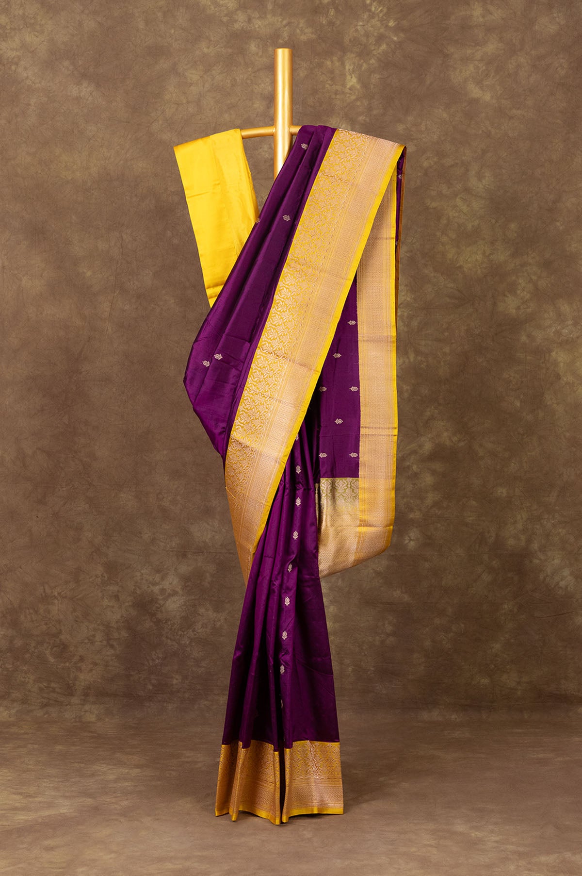 Purple Banaras Katan Saree