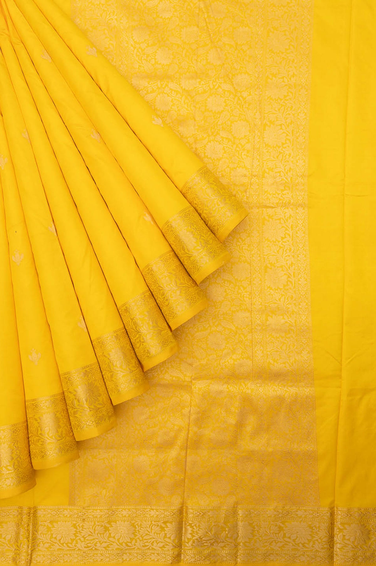 Yellow Banaras Katan Silk Saree