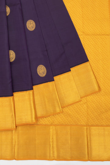 Navy Blue Kanchipuram Silk Saree