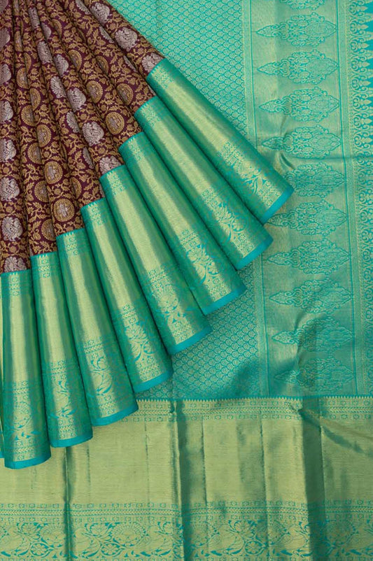 Brown Kanchipuram Silk Saree