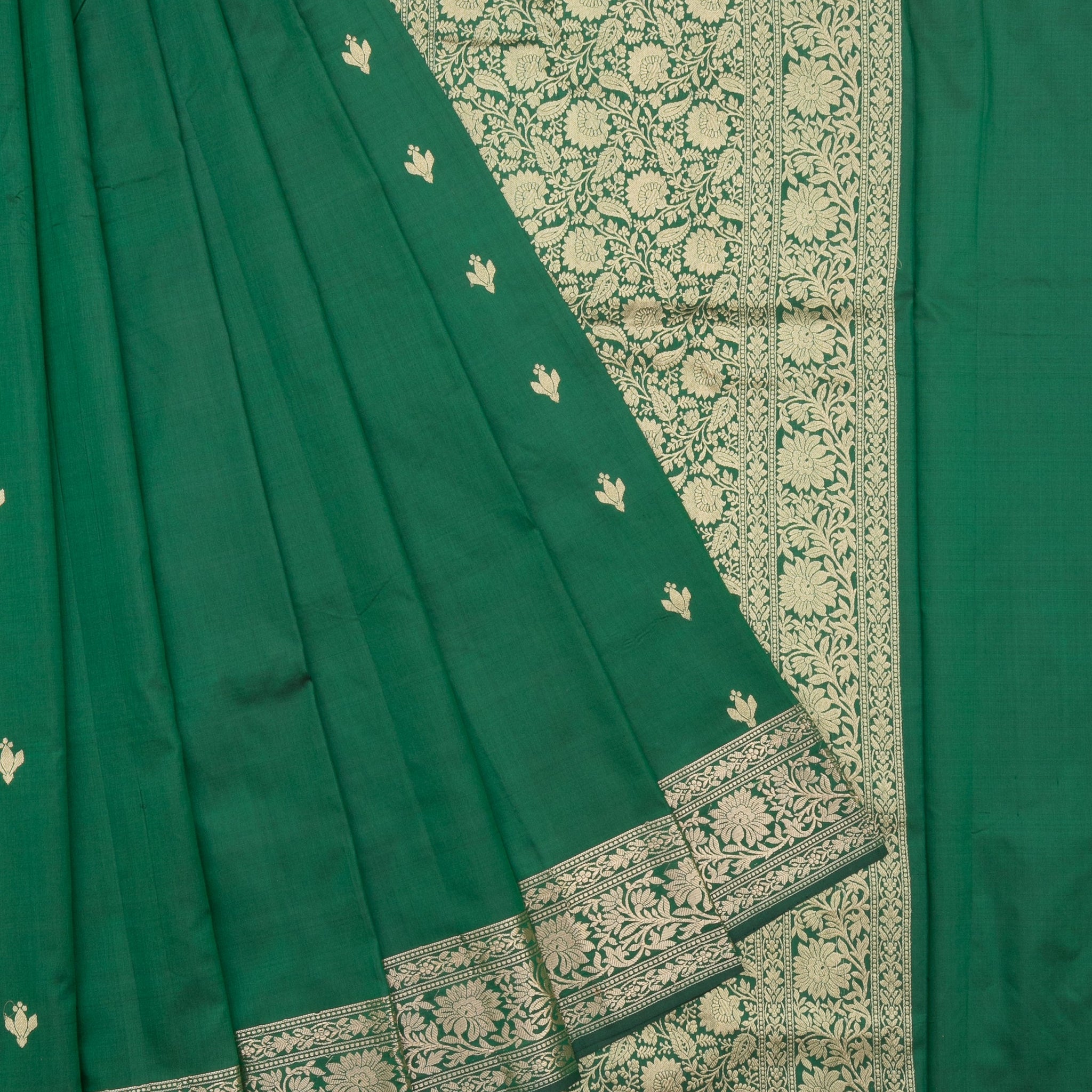 Green Banaras katan Saree