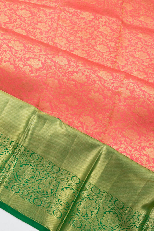 Peach Kanchipuram Silk Saree