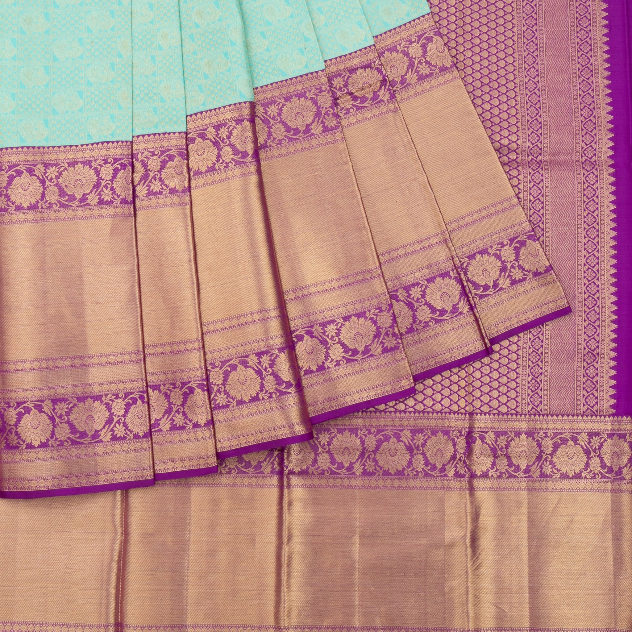 Sky Blue Kanchipuram Silk Saree