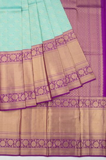 Sky Blue Kanchipuram Silk Saree