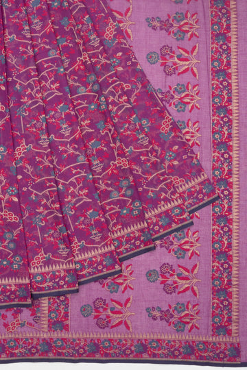 Purple Mashru Cotton Saree