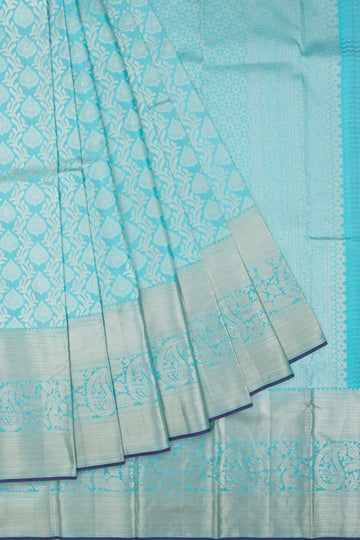 Sky Blue Kanchipuram Silk Saree