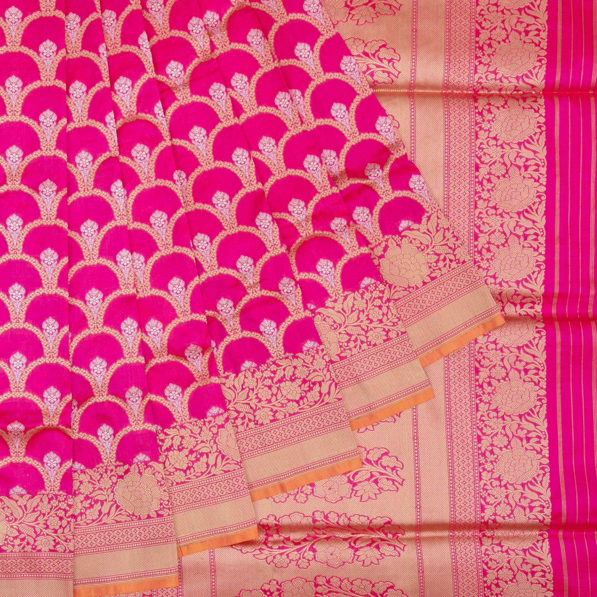 Pink Banaras Katan Saree