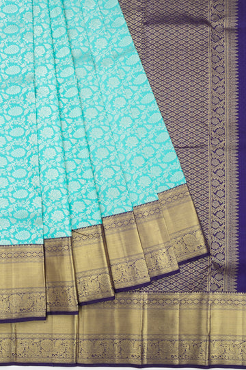 Sea Green Kanchi puram silk saree