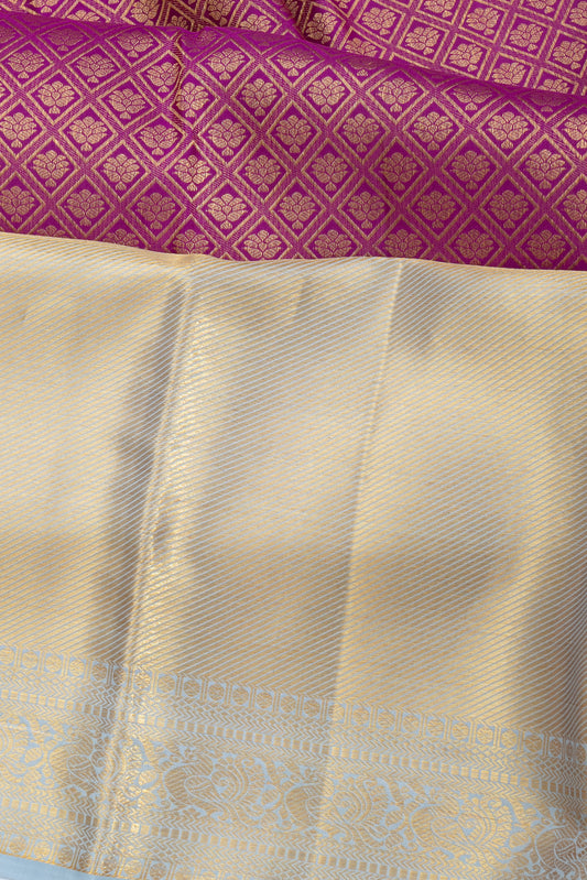 Magenta Kanchipuram silk saree