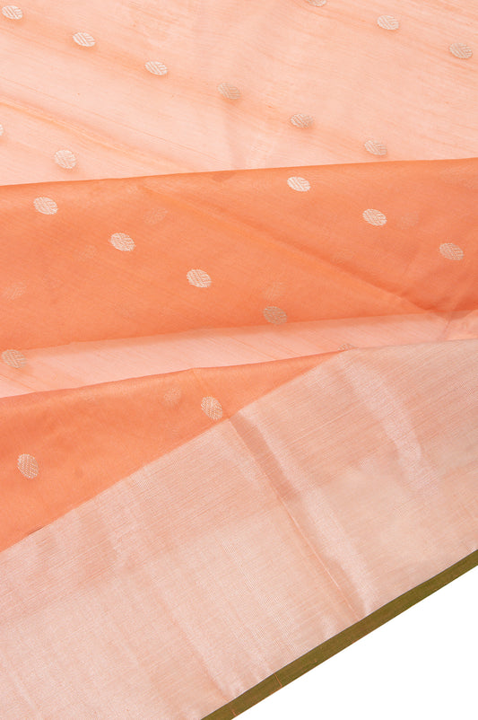Peach Chanderi Silk Cotton Saree