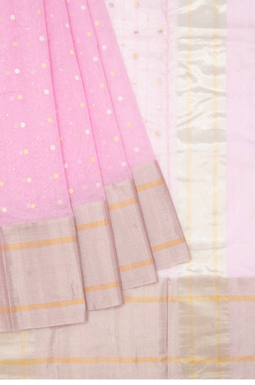 Pink Chanderi Silk Cotton Saree