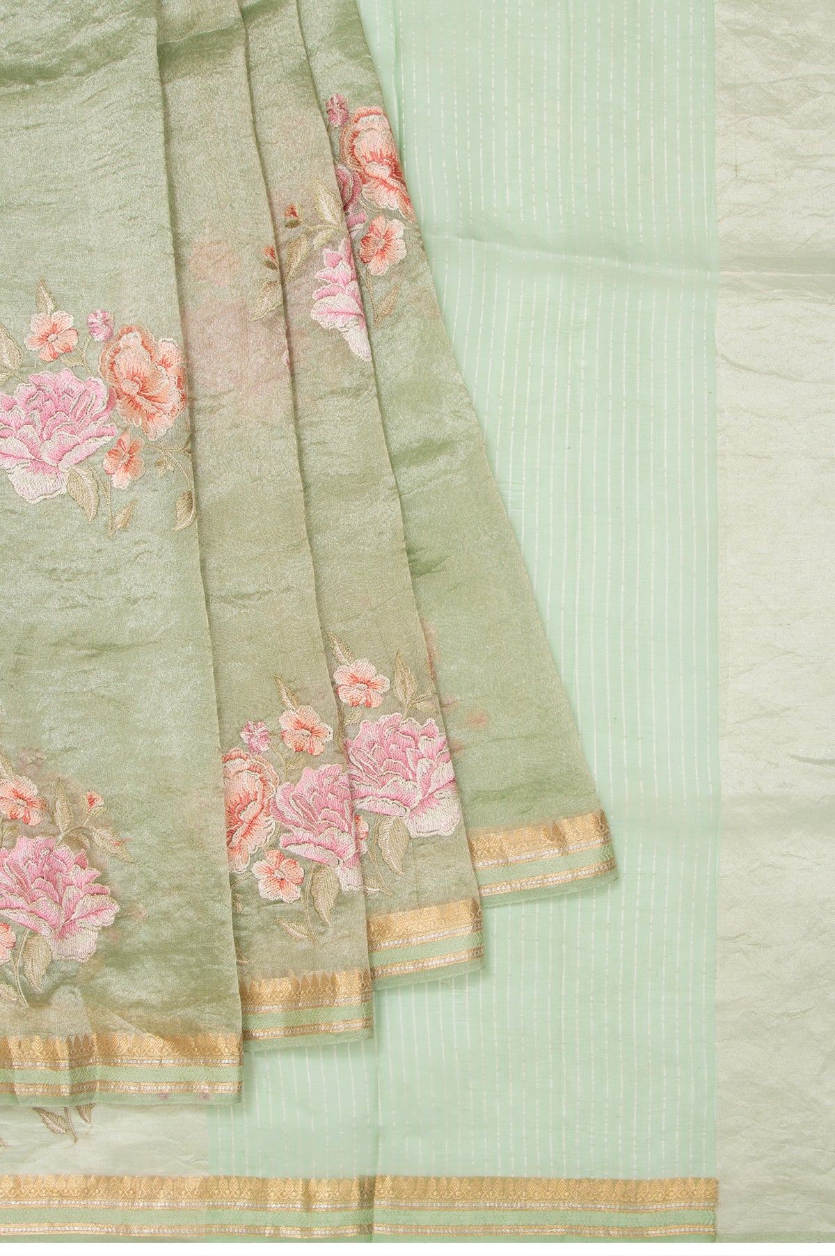 Sea Green Organza Saree