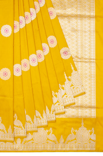 Yellow Banaras Katan Saree