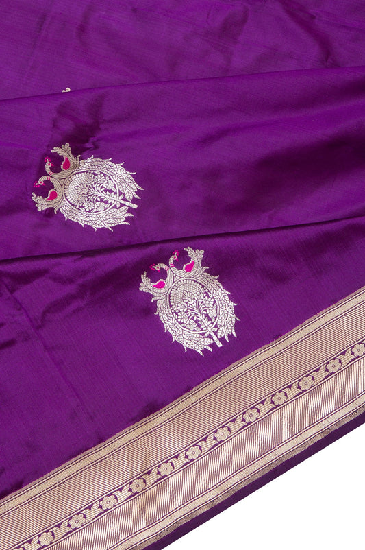 Magenta Banaras Katan Saree