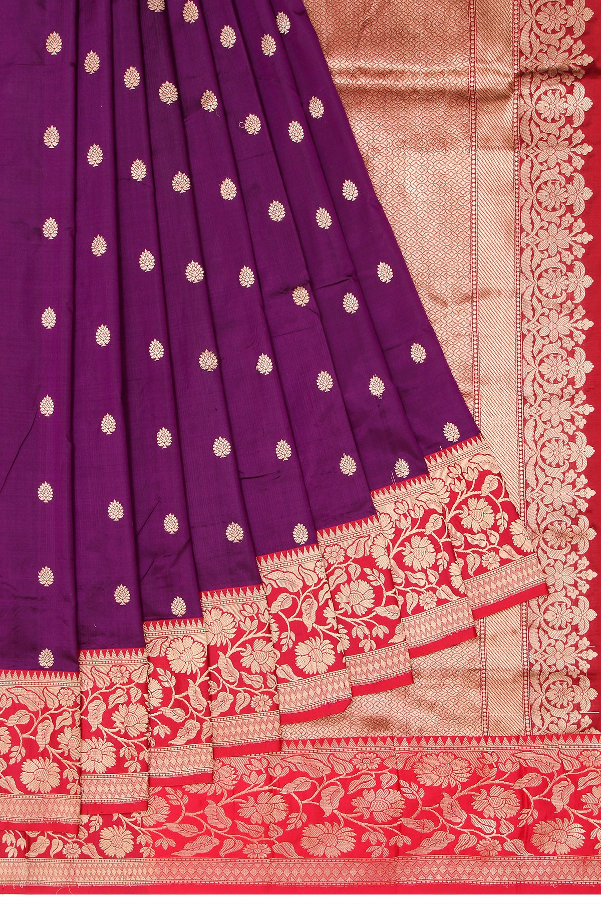 Violet Banaras Katan Saree