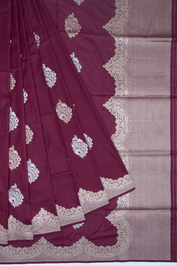 Purple Banaras Katan Saree