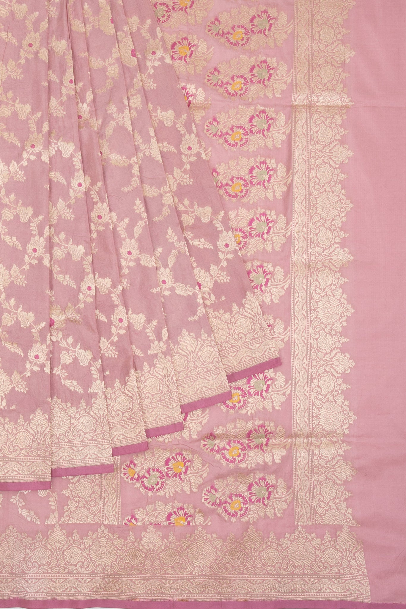 Onion pink Banaras Katan Saree