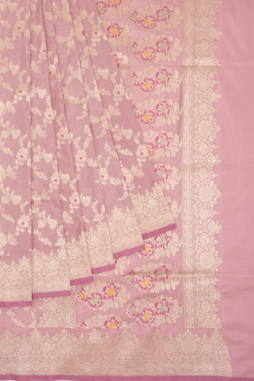 Onion pink Banaras Katan Saree