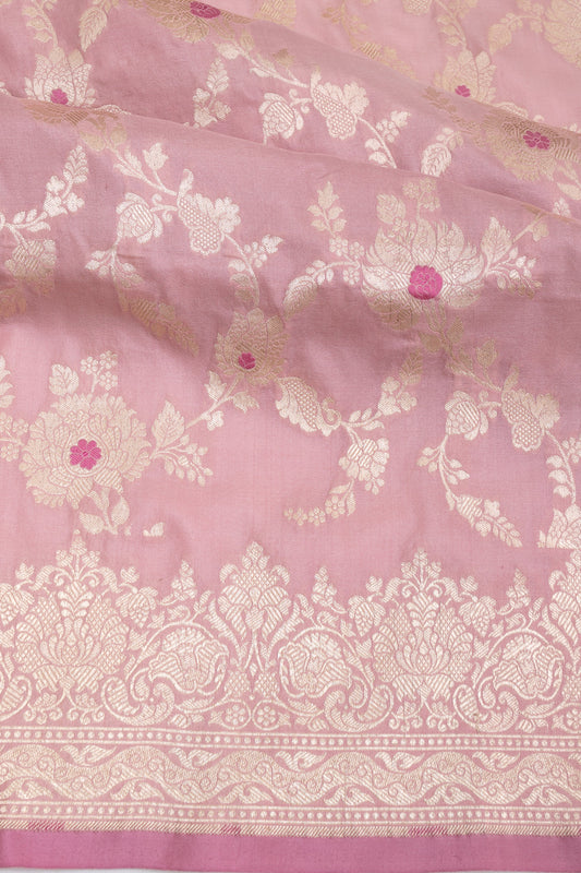 Onion pink Banaras Katan Saree