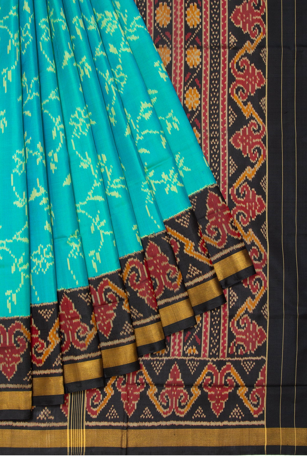 Sea Blue Rajkot Patola Silk Saree