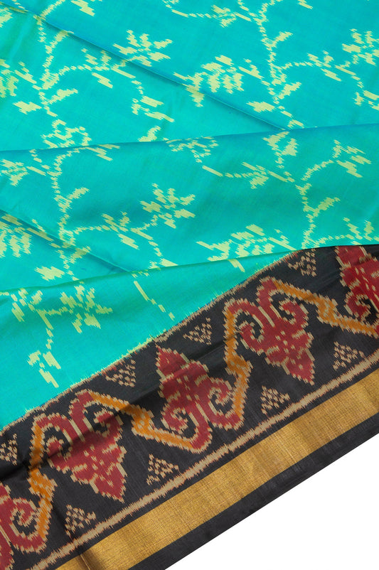 Sea Blue Rajkot Patola Silk Saree