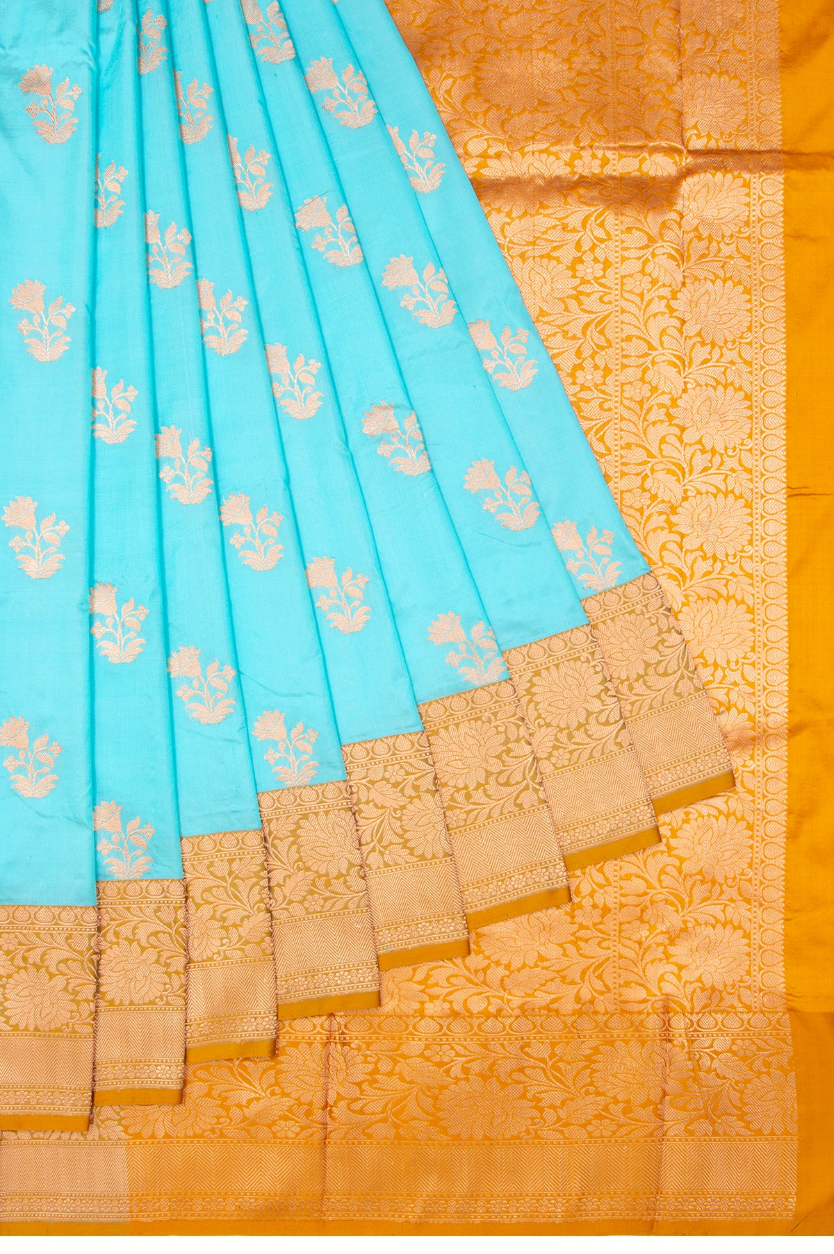 Sky Blue Banaras Katan Saree