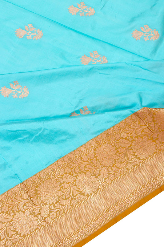 Sky Blue Banaras Katan Saree