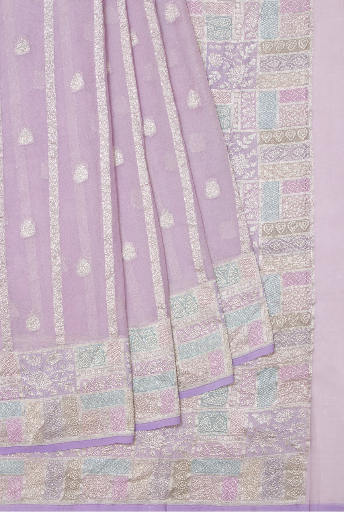 Lavender Banaras Georgette Saree