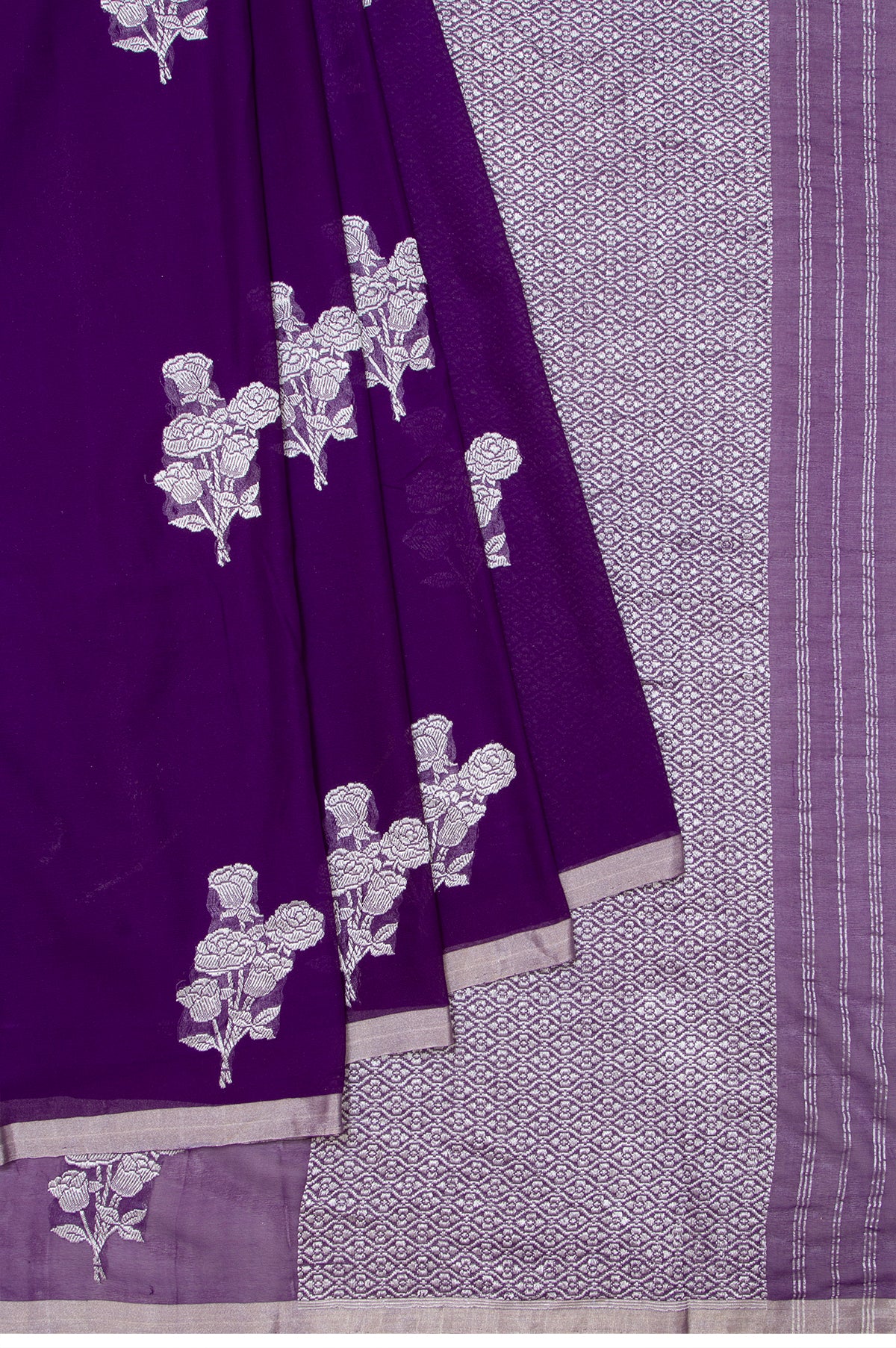 Violet Banaras Georgette Saree