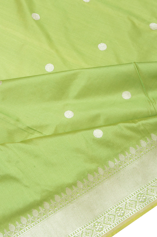 Parrot Green Banaras Katan Saree