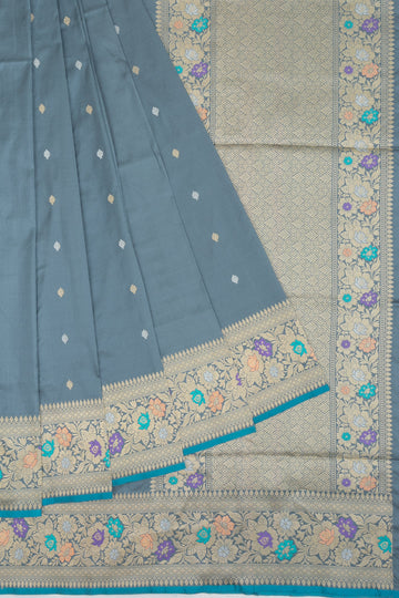 Grey Banaras Katan Saree