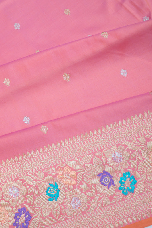 Peach Banaras Katan Saree