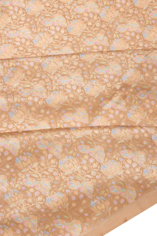 Beige Banaras Katan Saree