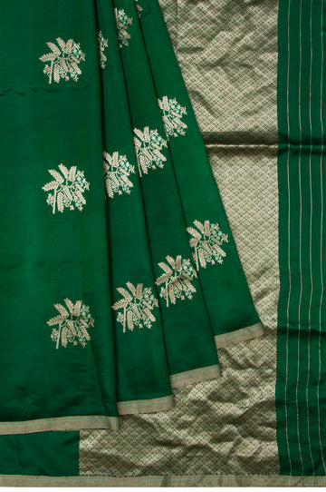 Green Chiniya Silk Saree