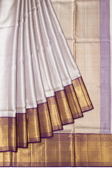 Silver Kanchipuram Tissue Silk Saree