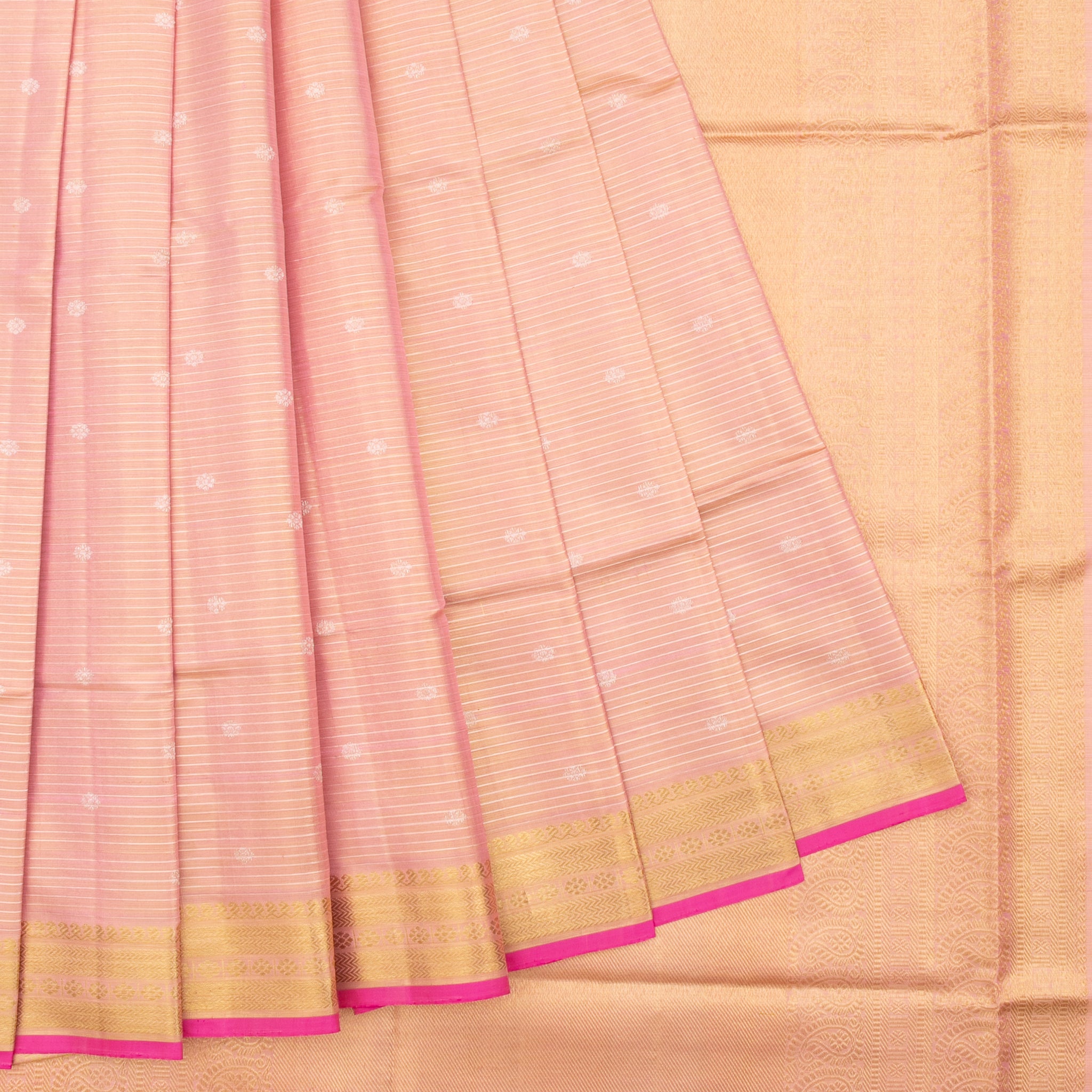 Peach Kanchipuram Tissue Silk Saree